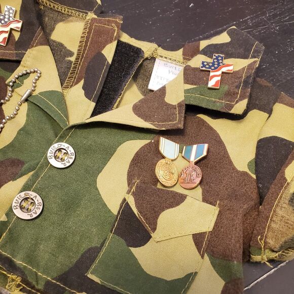 Buid A Bear Army Soldier Outfit With Dog Tags Medals - Picture 2 of 3
